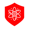 Иконка щит со значком атомы